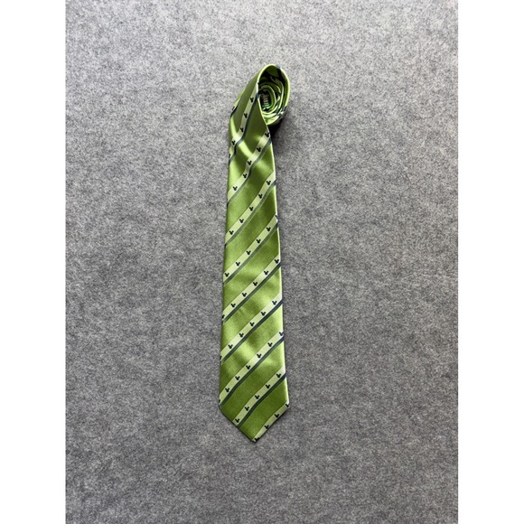 Disney Parks Other - Disney Parks Mens Silk Tie Green Striped Mickey Mouse Icon Formal Necktie